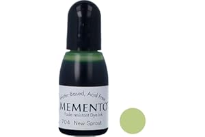 Tsukineko Memento Refill Inchiostro – 15 ml – Verde New Sprout – Accessori Reinker per tamponi Memento