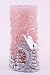 Produktbild Magic Candle World Candles Handgemalt Weihnachten Kerze Paraffinwachs Pastellrosa 11.5 x 11.5 x 18 cm