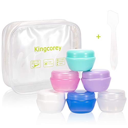 Envases cosméticos vacíos con tapas 20 g Plástico, pequeña botella de viaje, rellenable, a prueba de fugas, frascos transparentes redondos aprobados por la TSA