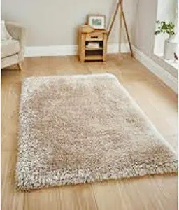 SRHandloom Polyester, Polyester Blend Soft Fluffy Shaggy Carpet for Bedroom and Living Room (Brown, 2 x 3)