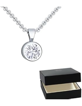 Swarovski Kette Damen Silber 925 Original ❤️ Kristall-Anhänger Halskette rund Kette mit Stein-Anhänger Zirkonia...