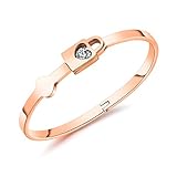 Lafeil Armreifen Rosegold Herren Armreifen Herren Rose Gold Lock Rose Love Gold Damen Armband 17cm