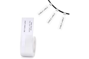 YULINCA Nastro per etichettatrici compatibile con NIIMBOT B21/B1/B3S, carta per stampante di etichette per cavi impermeabile antiolio resistente ai graffi, adesivo per cavi bianco 25x38mm 100Pz