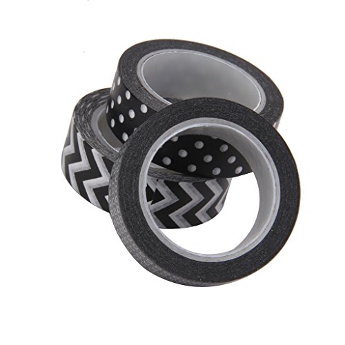 10m 12pcs Cinta Washi Serie En Blanco Y Negro Adhesivo Bricolaje Etiqueta De Papel 1 5cm