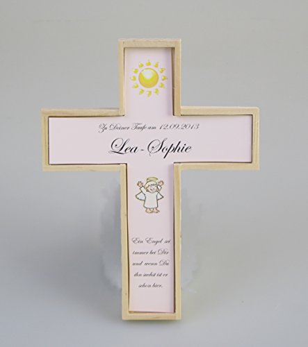 Taufkreuz MIT NAME, DATUM und Taufspruch, Kinderkreuz, Taufkreuz für Mädchen, Geschenk zur Taufe, Patengeschenk, Kinder-Kreuz,Geschenk zur Geburt