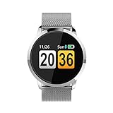 Montre Connectée Smartwatch, Etanche IP67 Smart Watch Podometre Femme, Sport Smartwatch avec Moniteur De Sommeil, Podomètre, Caméra à Distance, pour iOS Android (Argent)