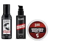 Beardo Hair Growth Oil (50 ml), Beard Serum (50 ml) and Beard & Mustache Wax Extra Strong (50 gm) combo