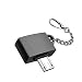 Produktbild LCLrute Hohe Qualität Android OTG Adapter Metall Micro USB Stecker auf USB 2.0 Eine weibliche OTG Konverter Adapter mit Schlüsselanhänger (Schwarz)
