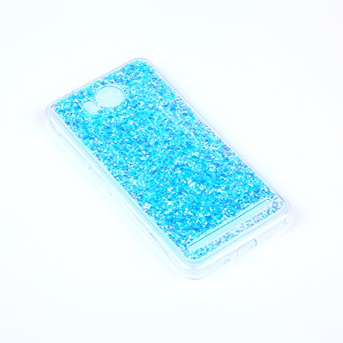 Huawei Y3 II Hülle,Silikon Schutzhülle für Huawei Y3 II,Huawei Y3 II Bling Hülle,Ukayfe Luxus Schön Shiny Glänzend Glitzer Weiche TPU Abdeckung Crystal Silikon Tasche Schutzhülle Shinning Strass Rückseite Hülle Etui Cover für Huawei Y3 II (Blau) - 3