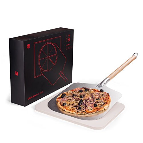examen Pierre & Pelle À Pizza | Cuisson Maison Authentique À L'Italienne | Kit Four & BBQ | Ensemble Professionel | Pelle Aluminium & Pierre Cordiérite | Qualité Supérieure | de Blumtal