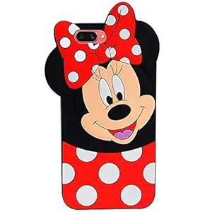 Cute Girlish 3D Micky Mouse and Minnie Mouse Soft Back Cover for Oppo A3S
