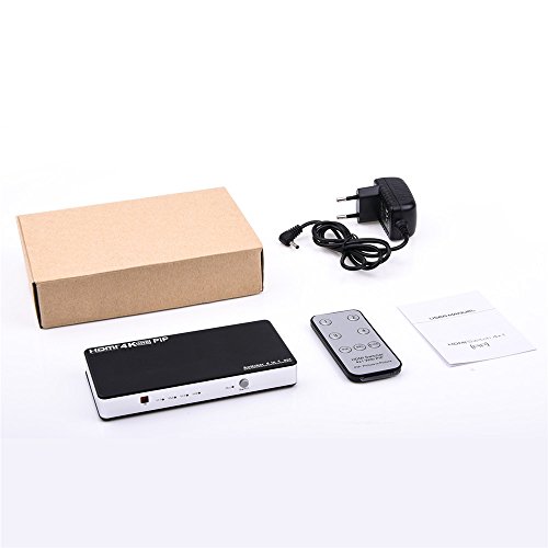 VIFLYKOO 4K HDMI SWITCH 4 Port 4 x 1 HDMI Switch mit PIP und IR drahtlose Fernbedienung, HDMI-Switcher-Hub-Port schaltet - 7