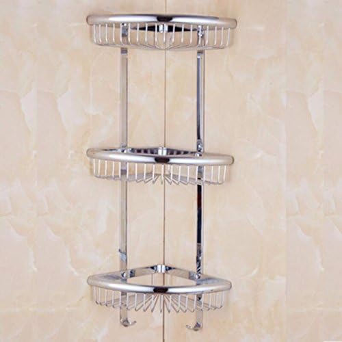 Qianmo-Chuen Set Rack Full Copper Gold-Plated Tripod Angle Frame Three-Layer Silver (With Hook) Fan-Shaped Triangle Basket