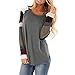Produktbild B-commerce Ausverkauf Frauen Sweatshirt - Damen Casual Color Block Langarm Pullover Tops Lose Tunika (Grau 191, M)
