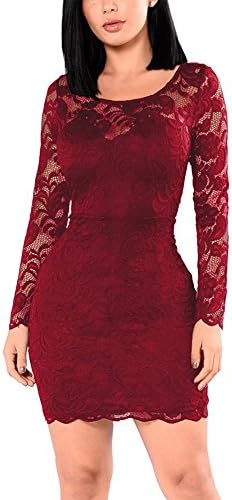 KJSEXY Women's Floral Lace Formal Bodycon Cocktail Party Dress