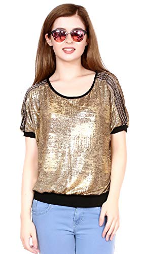 Carrol Party Wear Golden Stylish Top for Girls (Stretchable) RS.649 (57.00% Off) - Amazon
