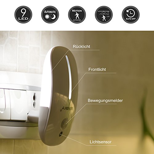 Sensky 1,8W PIR LED-Sensor-Bewegungs-Licht, 15 Lumen Plug-In-Nachtlicht mit Bewegunsmelder - 2