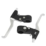 Bike Bicycle Parts Left Right Brake Lever Black Pair Silver Tone