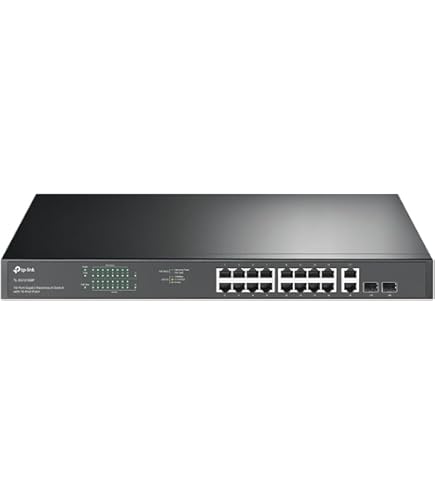 TP-Link TL-SL1218P 16ポート ラックマウントスイッチ TP-Link TL-SL1218P 16 Port 10/100Mbps Fast Ethernet PoE Switch 16