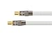 Produktbild PYTHON Series PREMIUM TV Antennenkabel - IEC , Koax Stecker an Buchse, vergoldet - RG6 Koaxialkabel mit 4-fach Schirmung, Abschirmmaß 120 dB , 75 Ohm – geeignet für DVB-T2, DVB-T, DVB-S, DVB-C, Radio - Vollmetallstecker, Kupferleiter (OFC), hochwertiges Nylongeflecht - weiß, 1,5 m