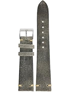 London II Uhrenarmband - HORWOOD Limited Edition Handgefertig Italien 20mm Bandbreite Veloursleder Grau