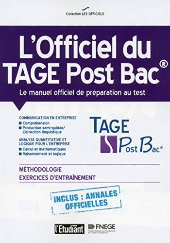 Télécharger L'officiel du TAGE Post Bac - Le manuel officiel de préparation au test Francais PDF