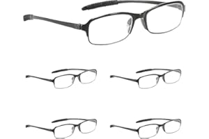 NRDIK PROFLEX SpareSpecs Reading Glasses (value 5 pack) - lightweight, impact resistant, scratch resistant, bendy, flexible, anti-slip, unisex (mens + womens) +1.0, +1.5, +2.0, +2.5, +3.0, +3.5, +4.0 (oval)