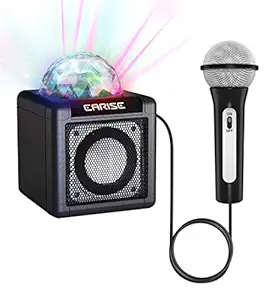 earise t12 kids karaoke machine with microphone, wireless karaoke microphone bluetooth speaker for girls boys age 3+, led disco lights, aux-in- Multi color