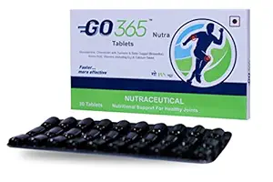 Charak GO365 Nutra Tablets - 30 Tablets (Pack of 1)| Joint Support Supplement with Glucosamine, Chondroitin, Turmeric & Boswellia, along with Vitamins & Minerals for Joint Strength, Mobility & Flexibility, and cartilage health.