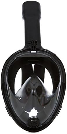 Jucarvo Mask-Full Face Design Seaview 180° View with Anti-fog and Anti-leak Technology-Cutting-edge Easy Breathing Design Perfect for Adults and Youth-Innovative No-mouthpiece Tubeless Design Prevents Gag Reflex with Tubeless Design S/M Black