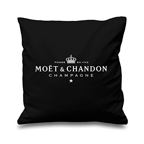 Moet Champagner – schwarz & weiß Kissen – 43,2 cm