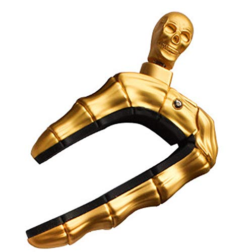 Preisvergleich Produktbild Yeshai3369 Kapodaster für Folkgitarre, Totenkopf-Design, Metall goldfarben