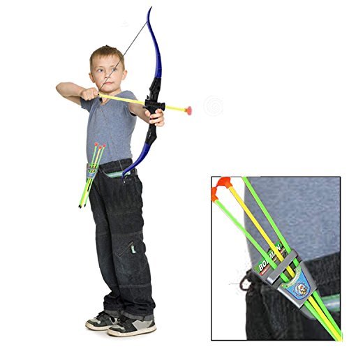 Toy Bow and Arrow Play Set for Camping | Childrenâ€™s Archery Set for kids - Toy Bow and Arrow Play Set with Quiver, Bows and Arrows | Youth Archery Target Shooting Kit