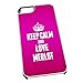 Produktbild Weiß Schutzhülle für iPhone 5/5S 1273 Rosa Keep Calm und Love Merlot