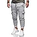 Produktbild Ba Zha Hei Mode Männer Persönlichkeit Freizeit Einfarbig Bewegung Hose Mode Herren Sport Jogging Fitness Hose beiläufige lose Jogginghose Kordelzug Slim Fit Freizeithose (M, Grau)