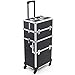 Mollycoddle 33 Inch Black Make Up Cosmetic Beauty Trolley Case w/ 4-360 Degree Rotating Wheels