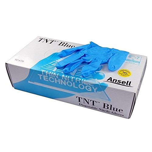 Ansell TouchNTuff 92-670 Nitril Handschuhe, Chemikalien- und Flüssigkeitsschutz, Hellblau - 3