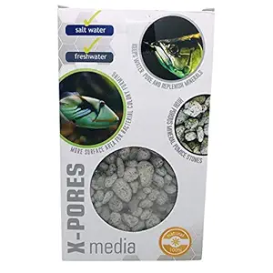 Foodie Puppies Aquatic Remedies X-Pores Natural Filter Media for Marine and Fresh Water Aquariums with Free Key Ring, 800ml (Pack of 1)