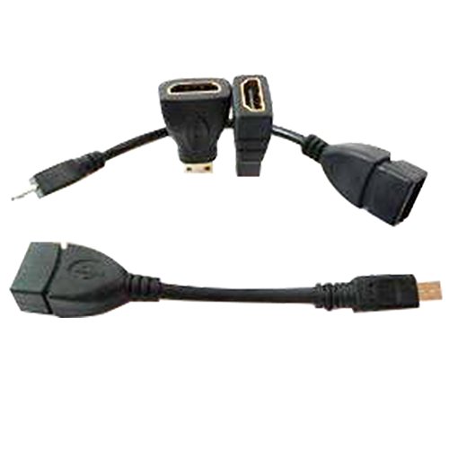 AFUNTA Cavo adattatore Android Tablet Set-micro USB OTG; Mini USB Otg; HDMI femmina a Micro HDMI maschio; dispositivi di HDMI Mini-permesso di standard HDMI