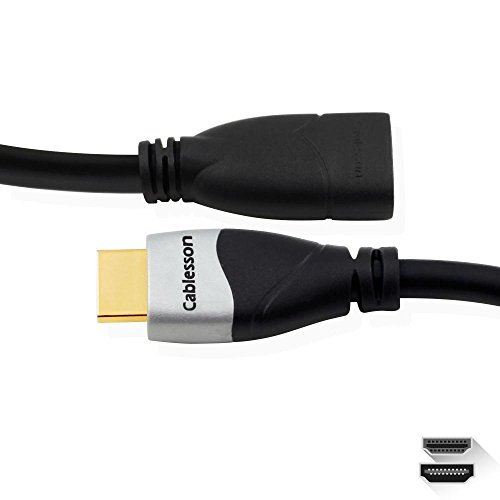 Cablesson Ivuna 1.5 m HDMI Erweiterungskabel – 24K goldbeschichtete Steckkontakte – 1080p bis zu 4k2k – Unterstüzt v.1.4 / 2.0 – Audio und Video – 3D Full HD UHD – Stecker auf Buchse (HD LCD Plasma TV PS4 Sky Wii U Blu-ray) - 4