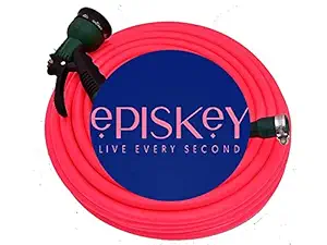 EPISKEY Flexible Garden Hose Pipe with 8 Mode Spray Nozzle Gun, for Gardening, Car Wash, Floor Clean, Pet Bath (14 m x 1/2 inch, Multicoloured)