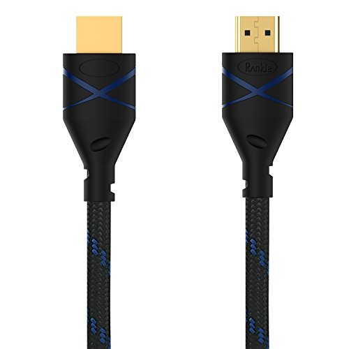 HDMI Kabel, Rankie 1.8m Nylon Geflochten Extrem Haltbar Hochgeschwindigkeits HDMI HDTV Kabel – Unterstützt Ethernet, 3D, 4K und Audio-Return (Blau) – R1108Q - 2