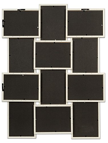 levandeo Holz Bilderrahmen Farbe: Ahorn weiß hochwertig verarbeitet für 12 Fotos 13x18cm mit Glasscheiben – Querformat und Hochformat Fotogalerie Collage Fotocollage Bildergalerie Fotorahmen - 6