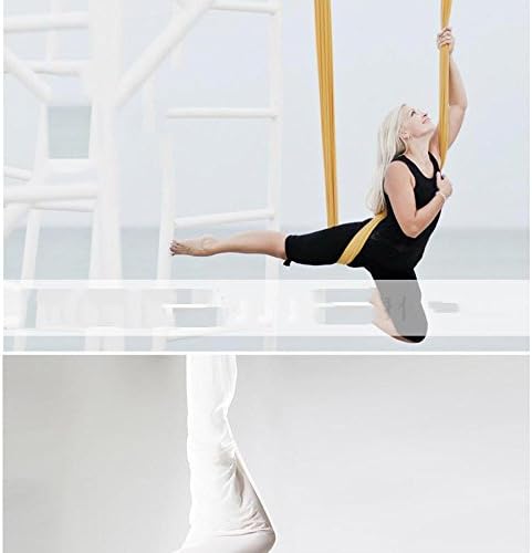 WENBIAOXUE WENBIAOXUEAnti-gravity Aerial Yoga Swing Hammock Sling Stretch with Satin, 500*280cm, yellow