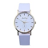 JewelTimes Unisex Armbanduhr Lederband glatt minimal gold 3014 weiss