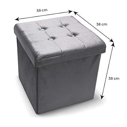 MaisonMaligne Sitzhocker faltbar mit Stauraum - Design Hocker 38 x 38 x