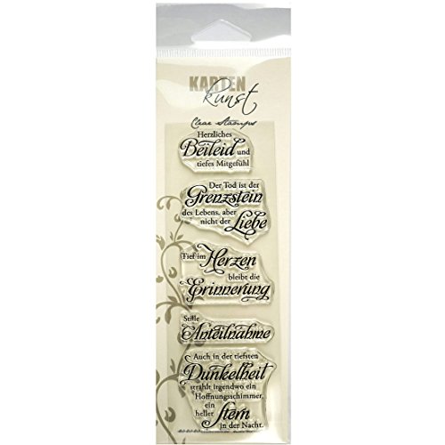 Clear Stamp-Set Stempel-Gummi Beileid – Karten-Kunst Weise Worte „Trauer“ - 2