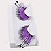 INSTANT GLAM? LONG THICK FEATHER FALSE EYELASHES! FANCY DRESS PARTY FESTIVAL (purple and black)