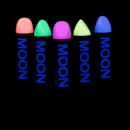 Moon Glow – Neon UV Lippenstift 4.5g Pastell Set mit 5 Farben – ein spektakulär glühender Effekt bei UV- und Schwarzlicht! - 2
