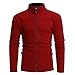 Produktbild Jacke Herren Longra Männer Herbst Winter Jacke Polar Fleece Sweatshirt Herren Übergangsjacke Bomberjacke Fliegerjacke Militär Freizeitjacke Sportjacke (XL, Red)